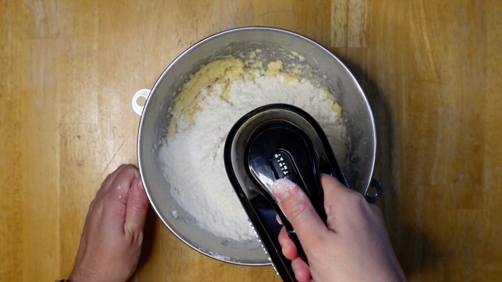 mixing cookie dough
